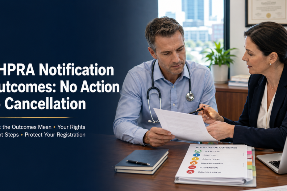 AHPRA Notification Outcomes: No Action to Cancellation