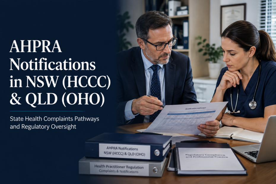 AHPRA Notifications in NSW (HCCC) & QLD (OHO)